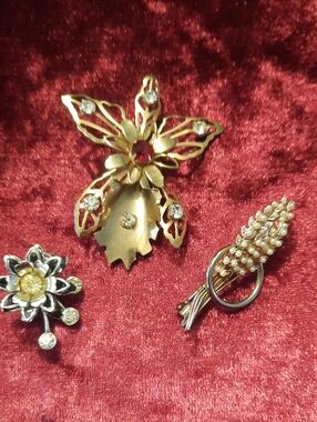 Vintage Set Of 3 Broaches.